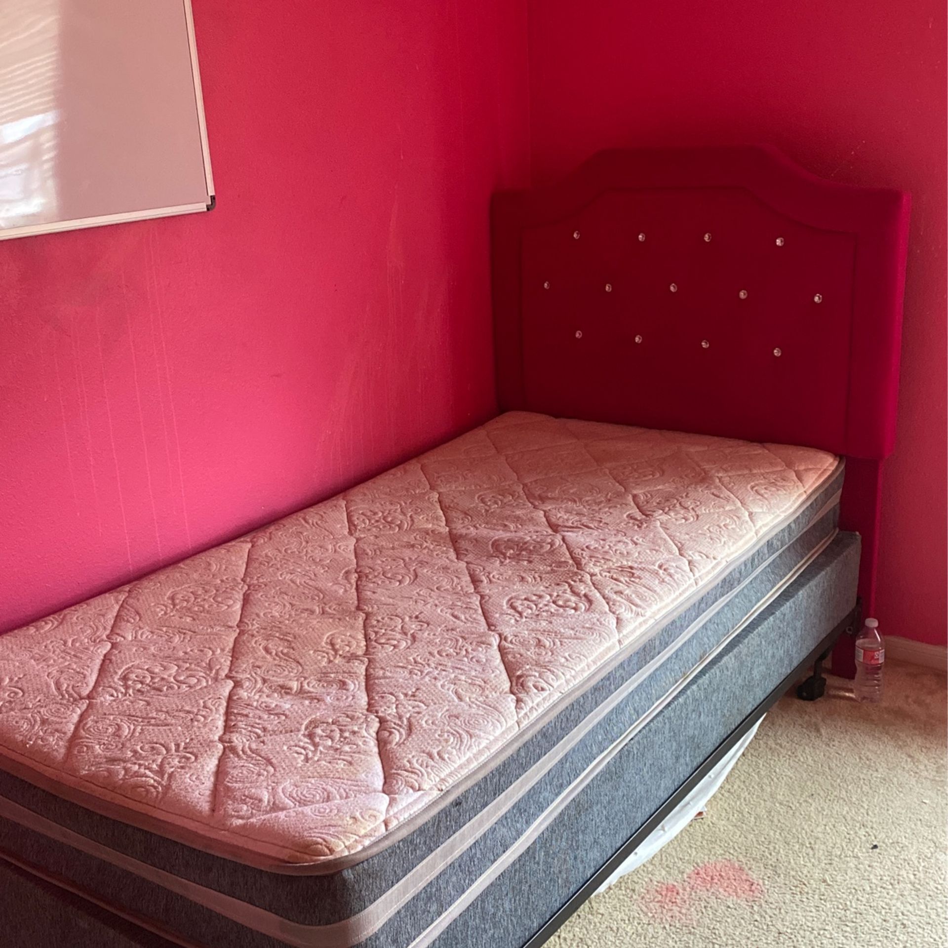 Twin Bed With Mattress And Box Frame.