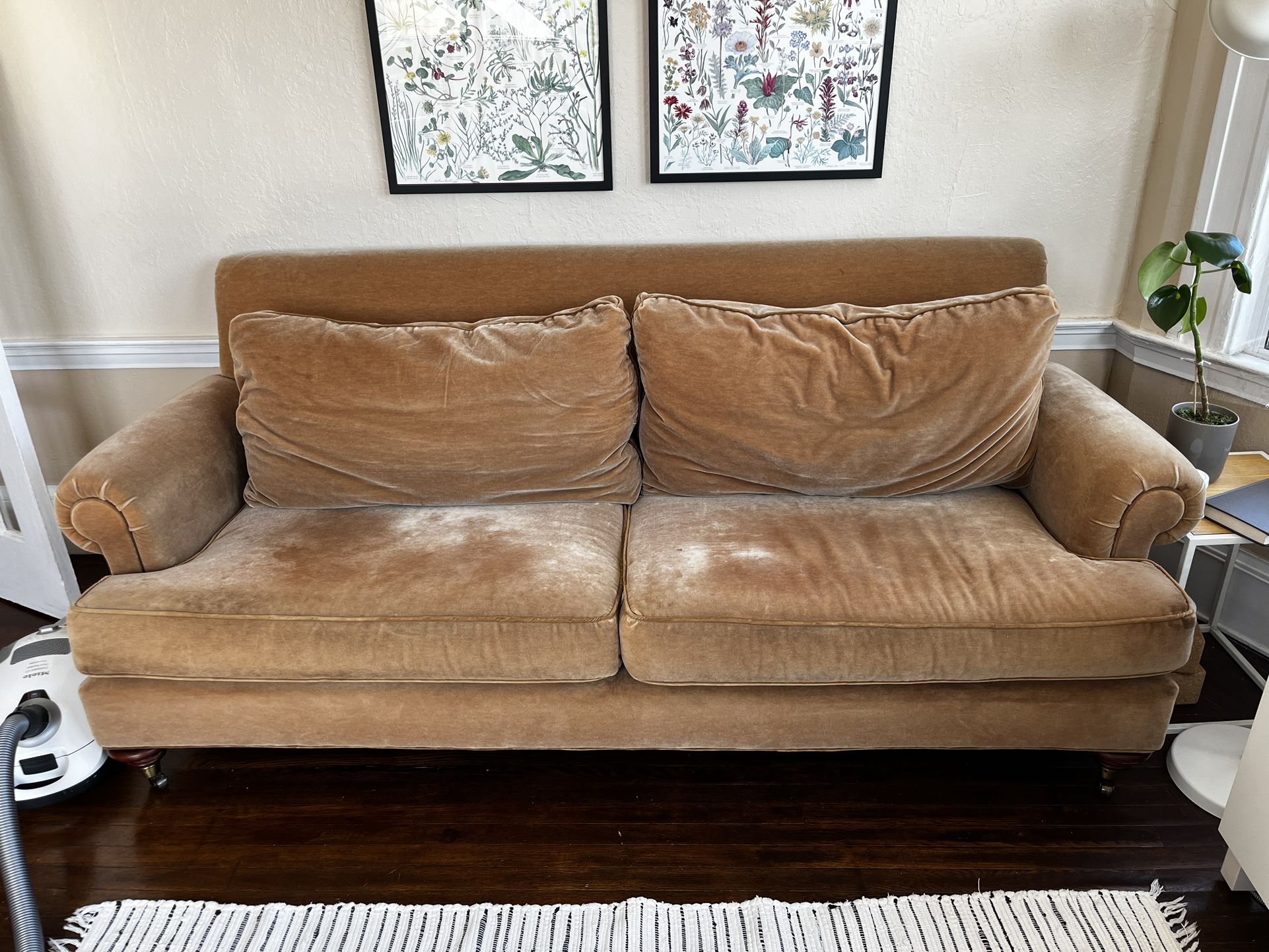 Baker Furniture Velvet Sofa