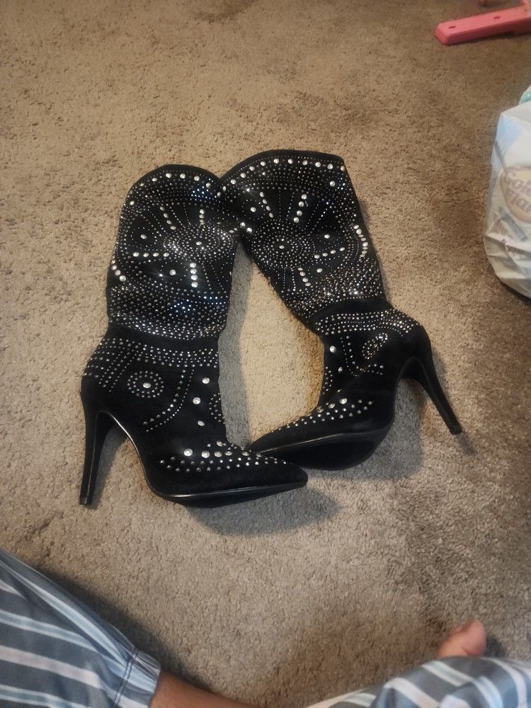 Bedazzled high Heel Boots