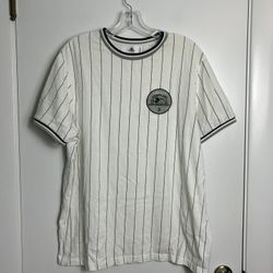 Mickey Mouse Pinstripe Baseball Shirt Jersey 1971 Embroidered Patch Disneyland L
