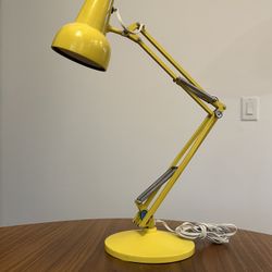 Vintage Yellow Architect Desk Lamp // Mid-Century Articulating Industrial Tabletop Task Lighting
