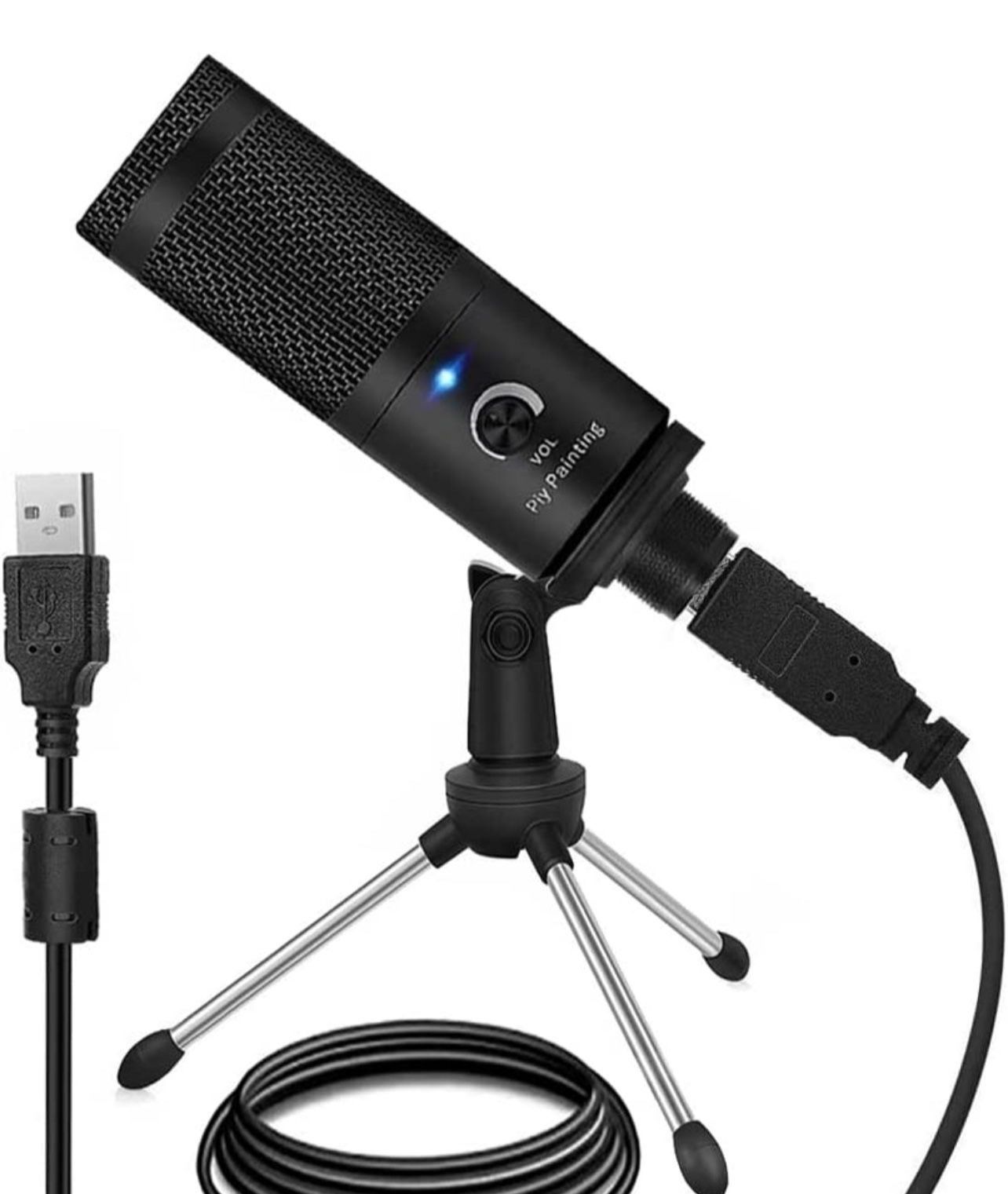 USB Microphone Recording Microphone 192kHz/24bit Condenser Mic Compatible with PC Laptop Plug & Play Computer Microphone
