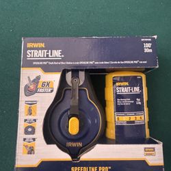 Irwin Strait-Line Speedline Pro Chalk Reel Kit | 100ft Line + Blue Chalk | New Sealed 