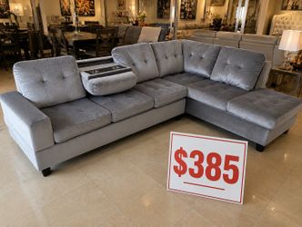 Sectional with cup holder