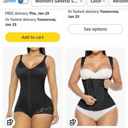 YIANNA Women's Black Latex Waist Trainer Body Shaper, YA-U37G size medium 