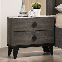 Rustic Gray Oak Wood/Faux Marble Nightstand💥NEW 📳 Place your order
🔉NOW