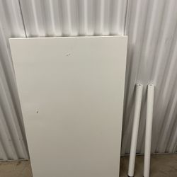 Ikea White Table + Metal Folding Chair