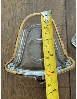 Vintage Indiana Glass candler holder/Candy Dish trimmed in gold