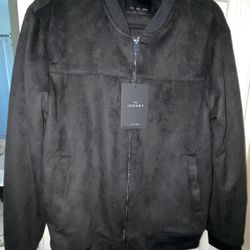 *NEW* Denim & Flower Black Suede Bomber Jacket (Large)