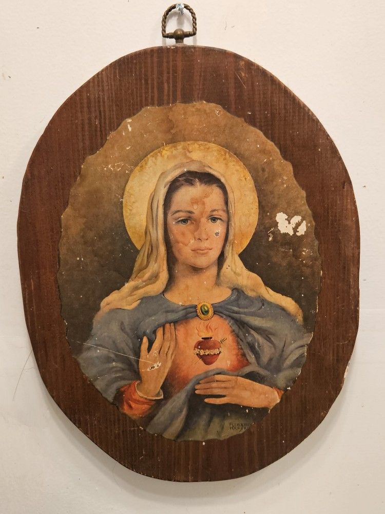 Jesus And Mary Matching Vintage Midcentury Wall Art