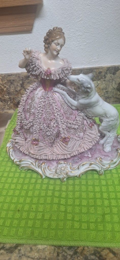 Large Volkstedt Antique Porcelain Figurine.