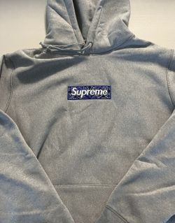 Supreme Bandana Box Logo Hoodie FW19 Heather Grey - Medium