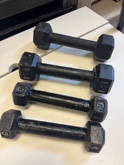 Cast Iron Hex Dumbbells Set of 4