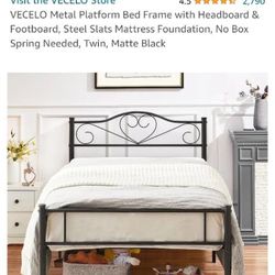Twin Sized Bed Frame + Mattress 