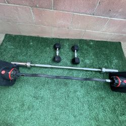 Bowflex 2080 Curl Bar + Dumbells