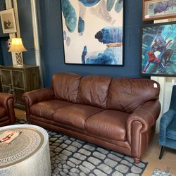Chocolate Plush Leather Sofa