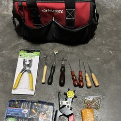 Husky Tool Bag With Pittsburgh Grommet Pliers Plus Other Tools