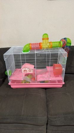 Hamster Cage with Tubes and Accessories