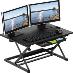 New Height Adjustable Standing Desk Fully Assembled Converter Monitor Screen Riser Table Computer and Laptop