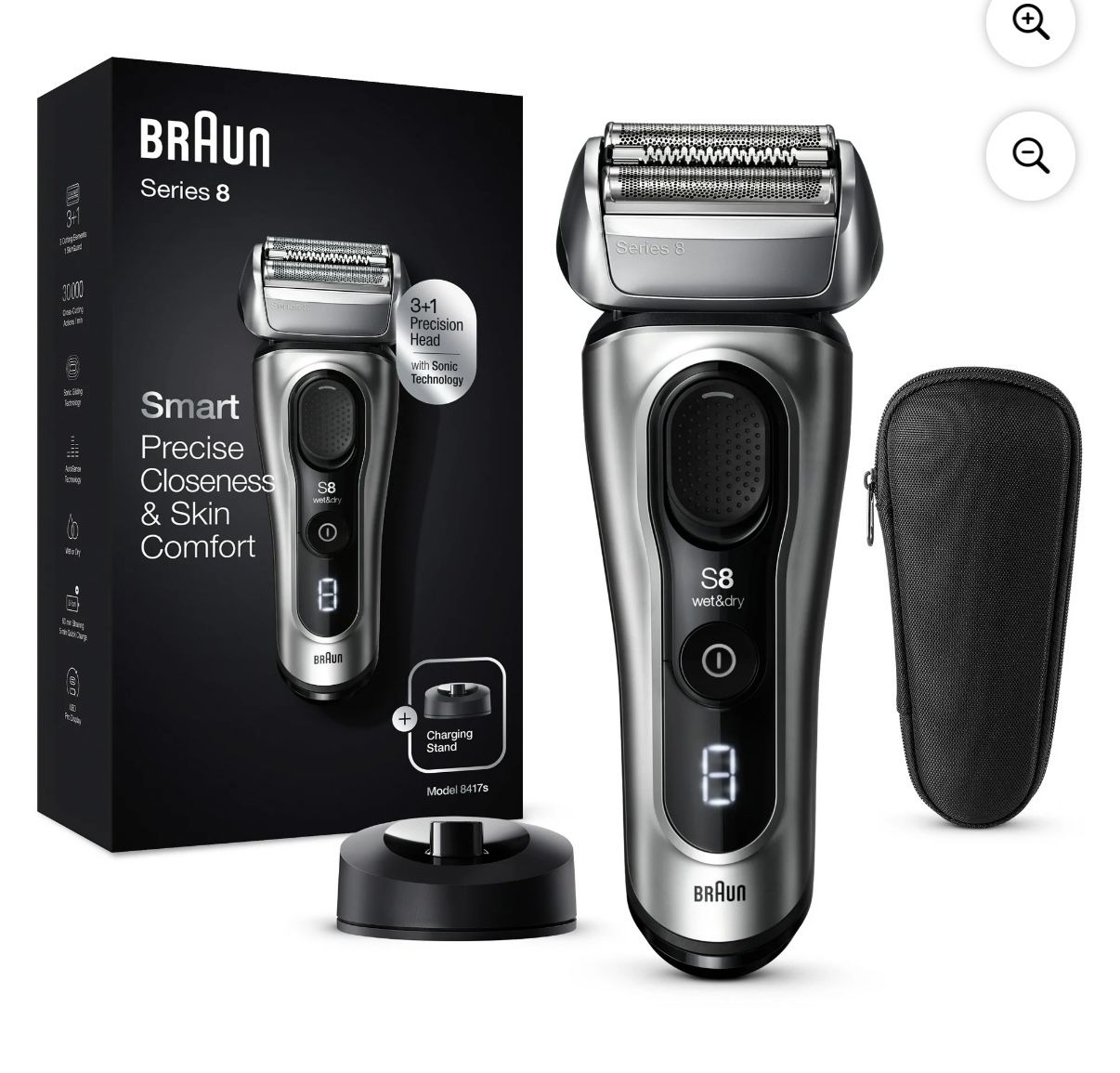 Braun Series 8 8417s Rechargeable Wet Dry Men's Electric Shaver with Beard Trimmer - NEW