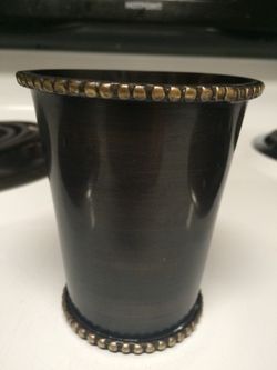 Fancy Black Hard, Heavy, Sturdy Toothbrush Holder Bathroom Cup For Sale!