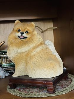 Large Pomeranian Dog Statue Figurine Decor | Bought for $179