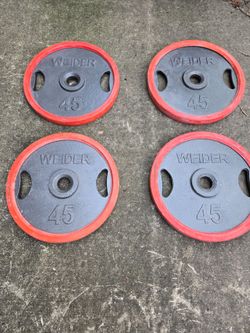 45lb Weider Olympic Weight Plates with Rubber Rims