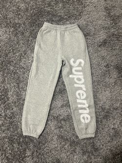 Supreme Grey Satin Applique Sweats Size Small