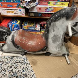 Vintage ALUMINUM RIDE-ON KIDS PLAYGROUND HORSE Statue