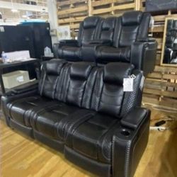 Party Time Power Recliner Living Room Set Same Day Delivery 