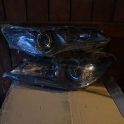 Smoked Projector Headlights for 2015-2017 Toyota Camry - Clear Corner - Pair, Factory Style, High Performance