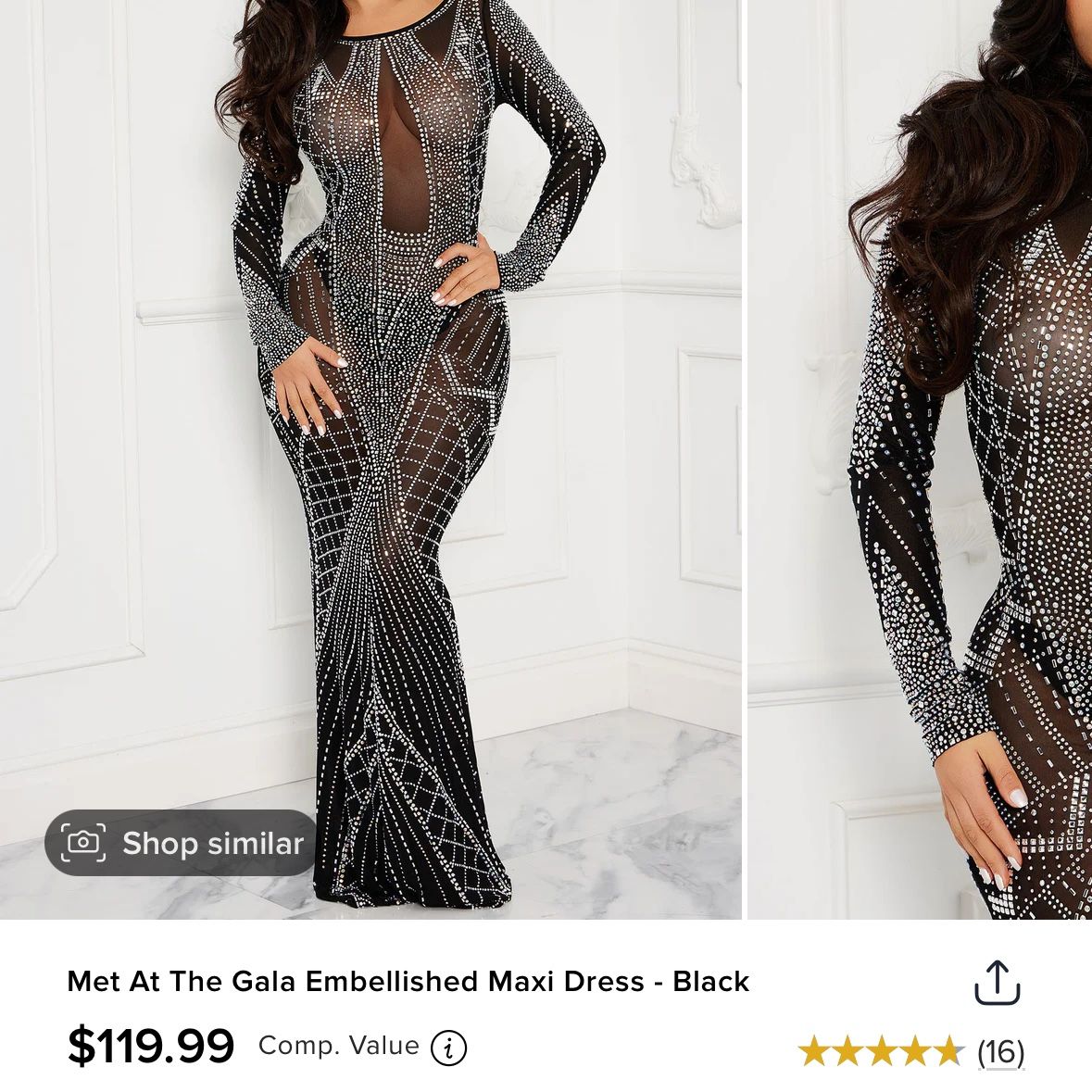 DRESS Met At The Gala Embellished Maxi Dress Black