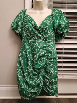 Saints + Secrets / Hello Molly "You In This Mini Dress" Green Abstract Floral L