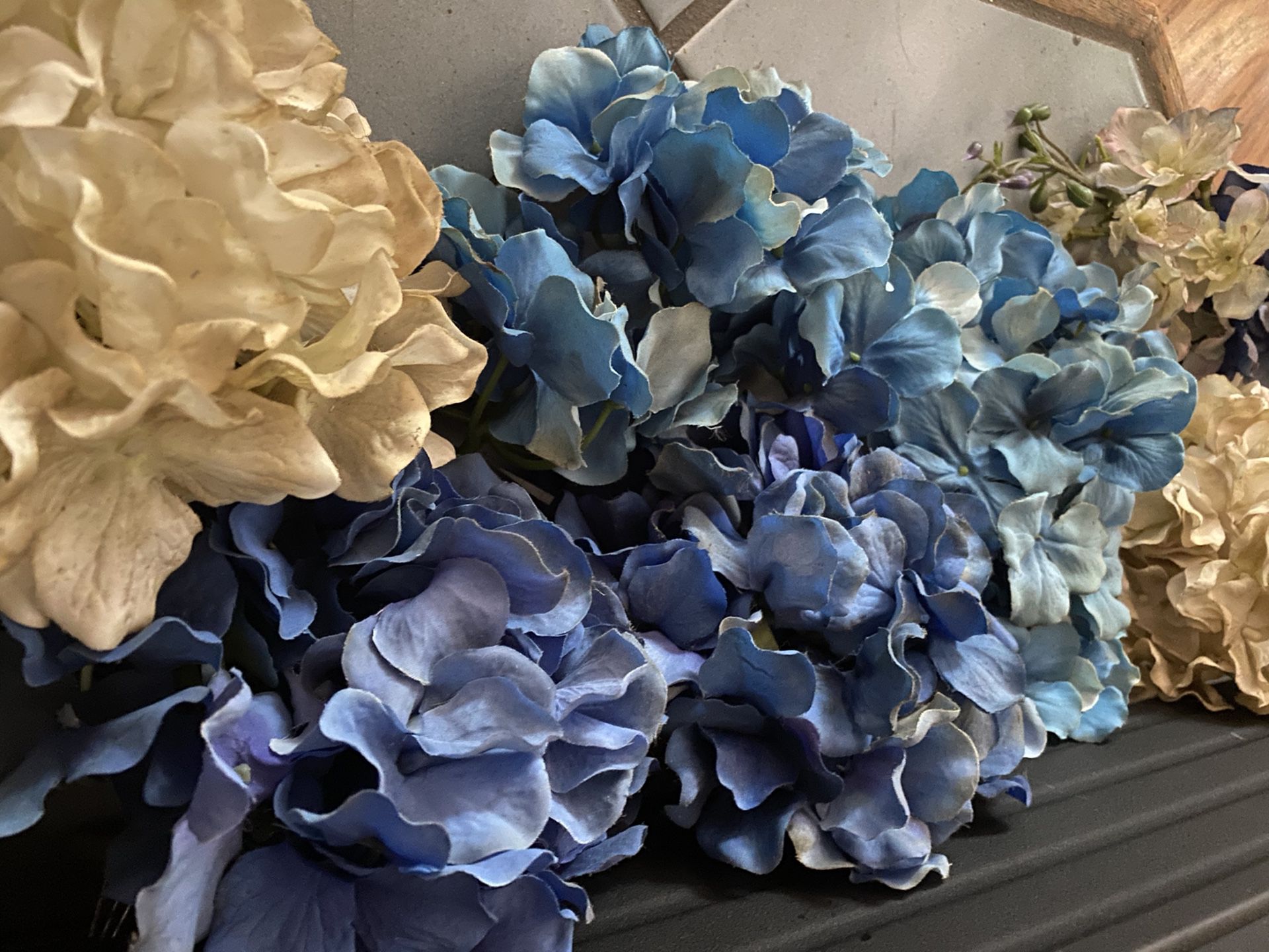Blue flowers used for decor