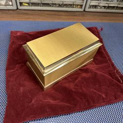 Brass Bronze Funeral Gold Cremation Cooper Urn Box Antique Vintage
