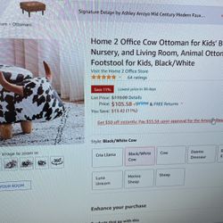 Cow Shaped Animal Ottoman 