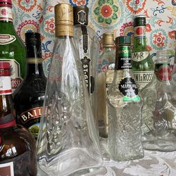 Vintage Unusual Empty Liquor Bottles