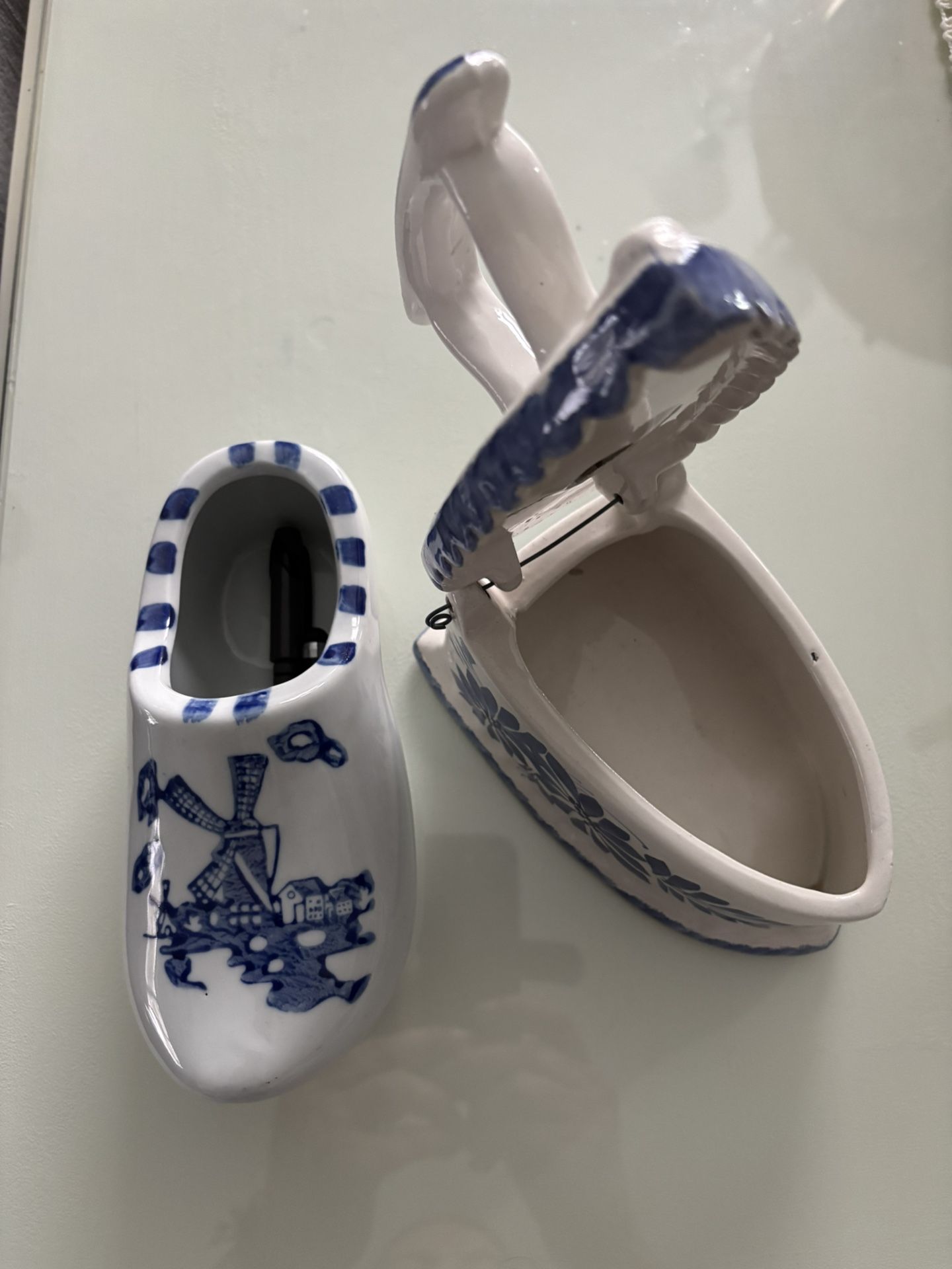 Zapato Y Plancha Porcelana Holandesa