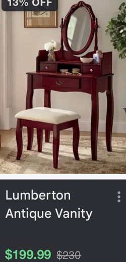 Antique Burgundy vanity with seat