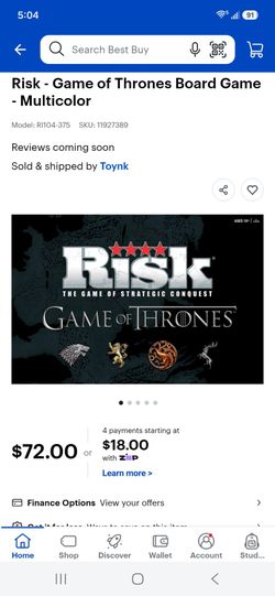 Risk game of thrones, board game, brand new still in plastic