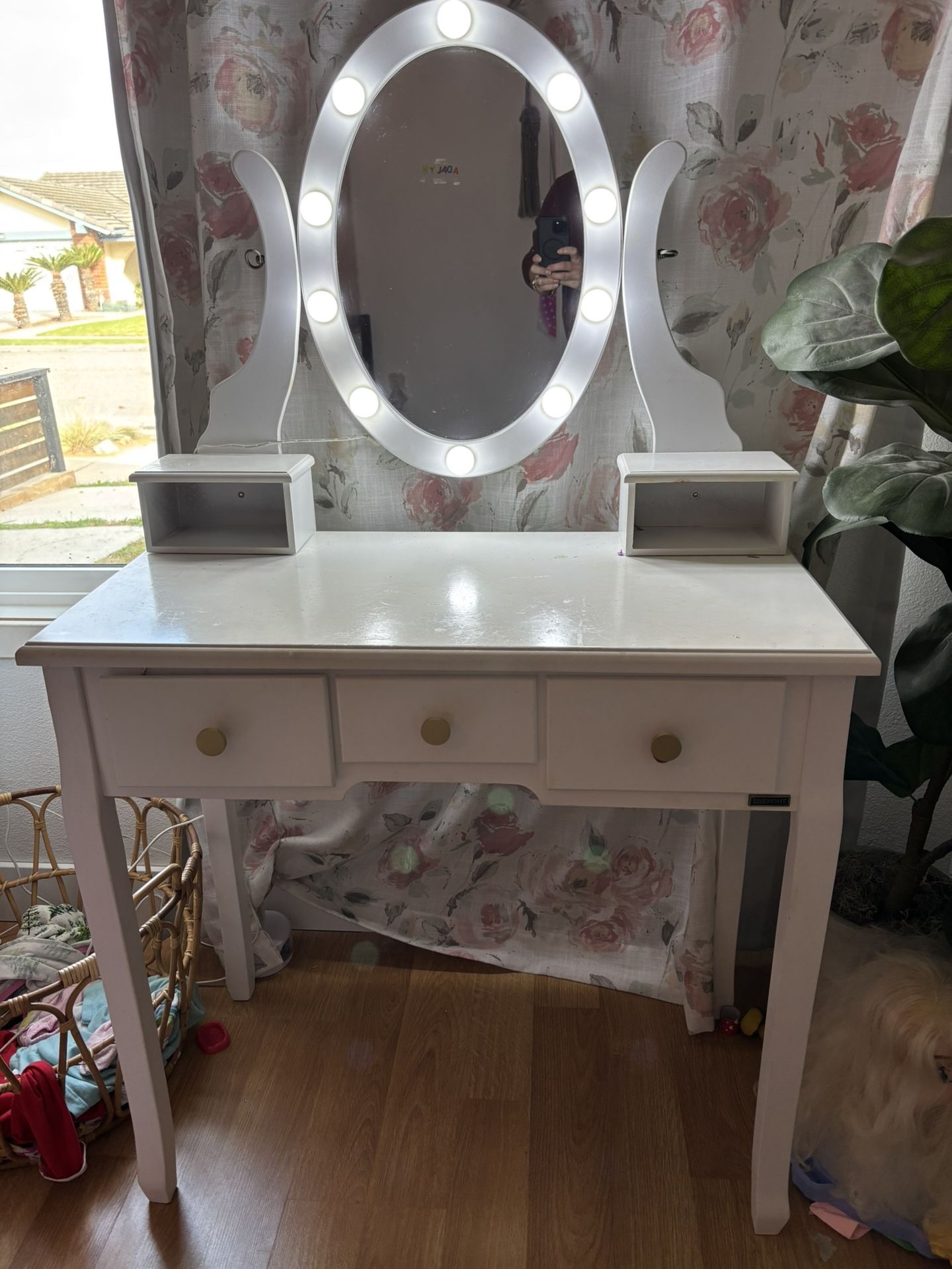 Kids White Vanity Desk Girls 