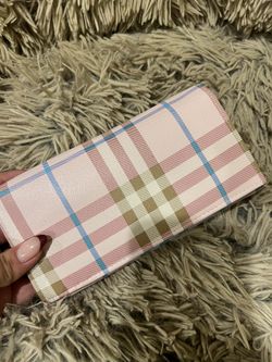 Brand New Pink Plaid Wallet