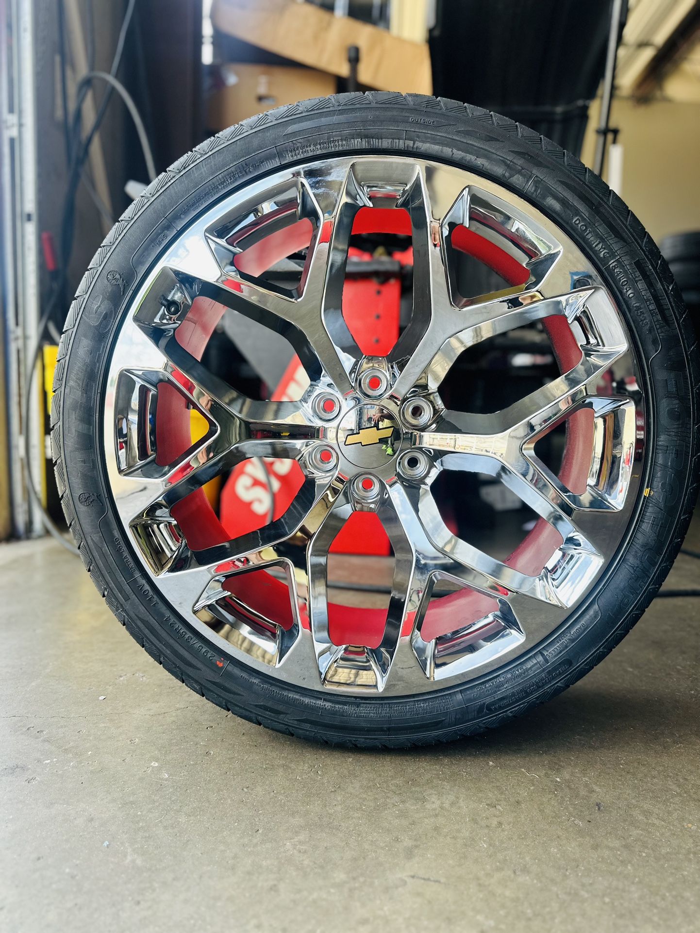 24” Snowflake Rims Tires Wheels Chrome