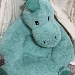 Teal Plush Dinosaur Saucer Chair