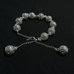 Sterling Silver  Beaded Bracelet