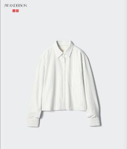 UNIQLO  JW Anderson Women Oxford Boxy Shirt | Striped Off White | Size XL