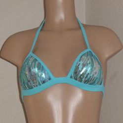 New Aqua Venus Sequin Bikini Top Size A