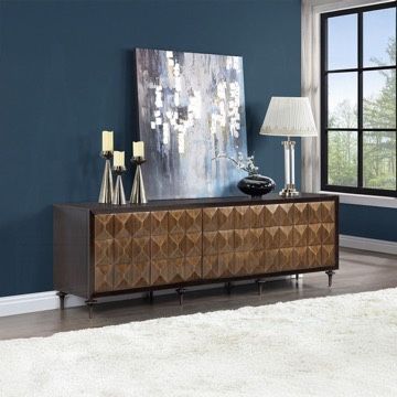 GEOMETRIC PATTERN CONSOLE ACCENT STORAGE TV MEDIA CABINET |  HOME DECOR