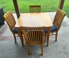 Small Solid Wood Table with Four Chairs