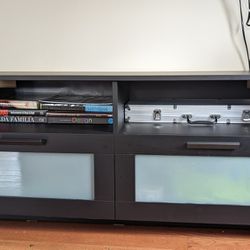 Ikea Black TV stand and shelf 